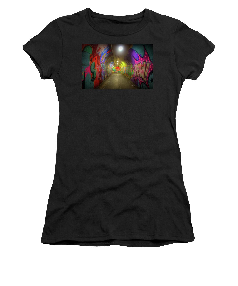 New York Women's T-Shirt featuring the photograph Tunnel Graffiti by Mark Andrew Thomas
