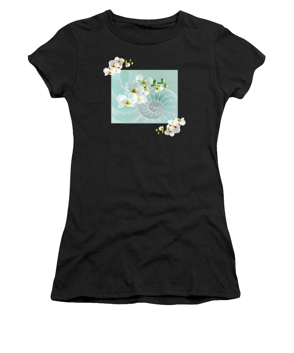 Nautilus Shell Women's T-Shirt featuring the photograph Turquoise Fusion by Gill Billington