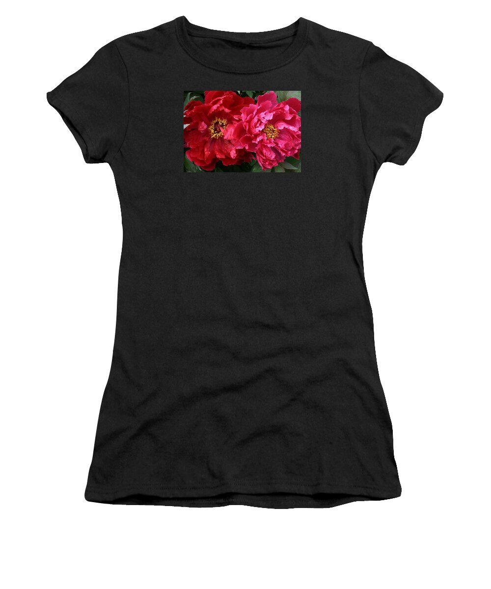 Flora Women's T-Shirt featuring the photograph Twin Peonies by Bruce Bley