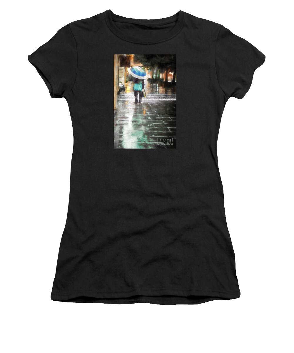 Rome Women's T-Shirt featuring the painting Umbrella Seller by HD Connelly