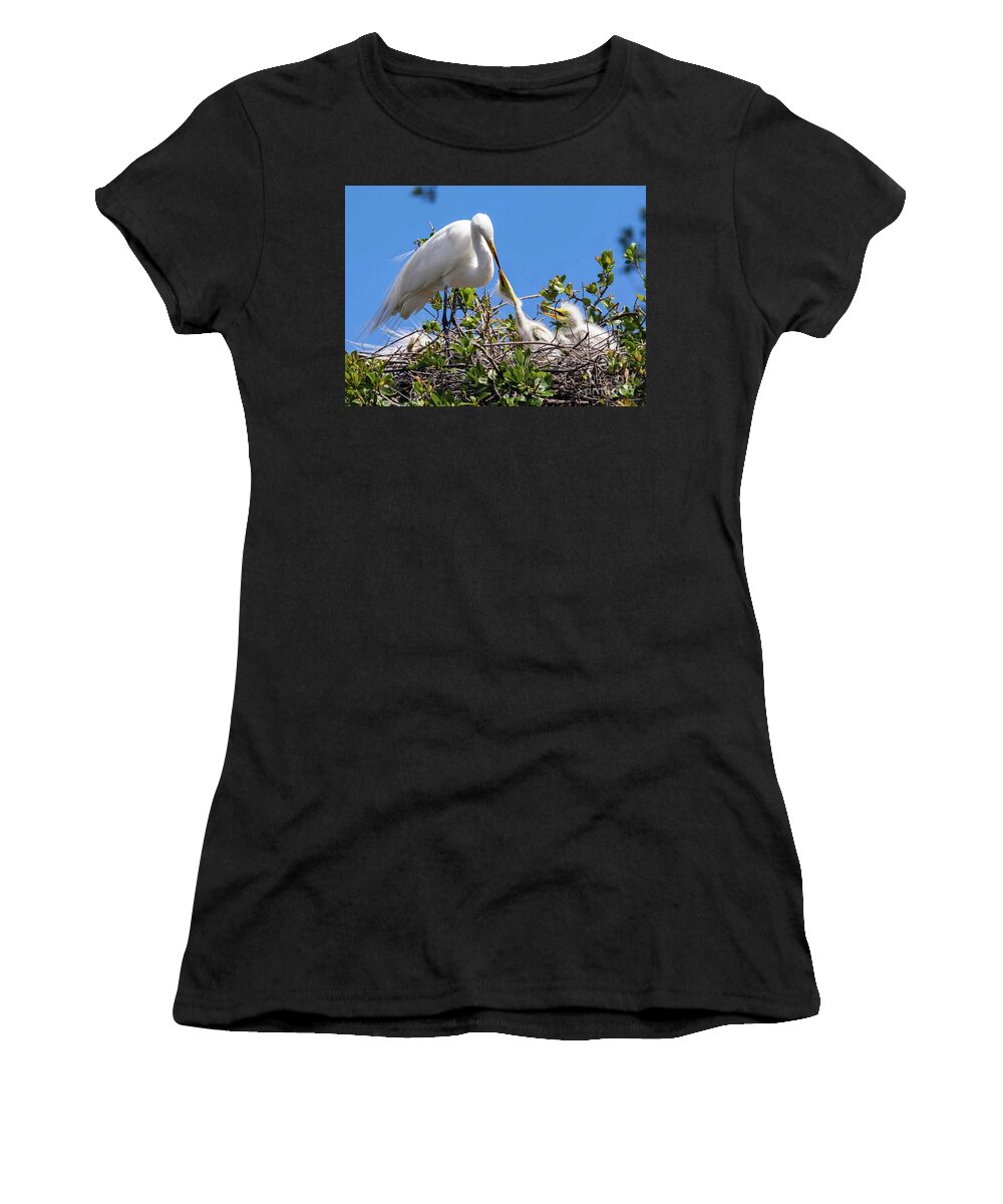 Egrets Women's T-Shirt featuring the photograph Unconditional Love by DB Hayes