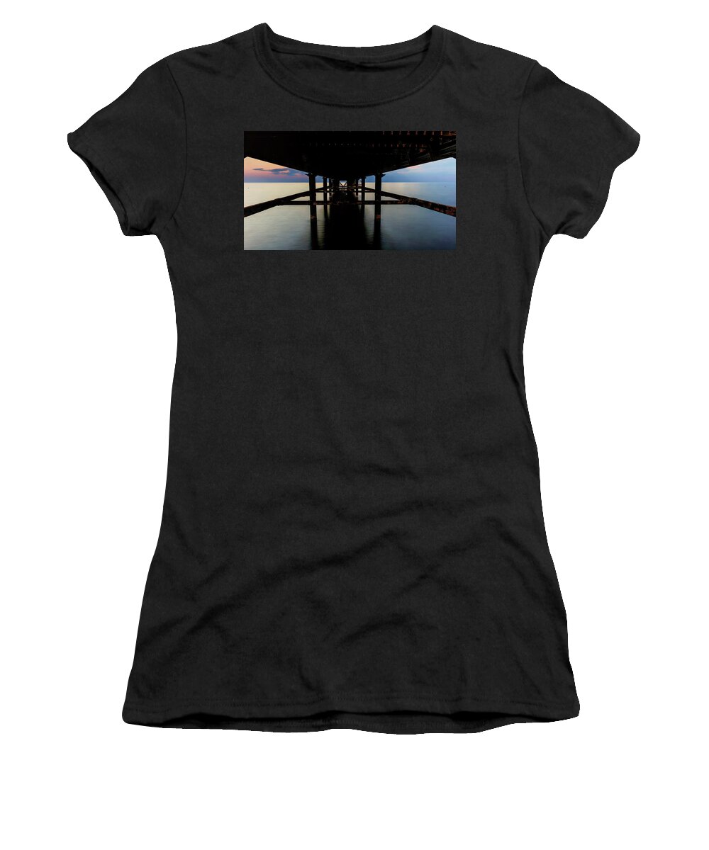 Long Women's T-Shirt featuring the photograph Under The Pier by Stelios Kleanthous