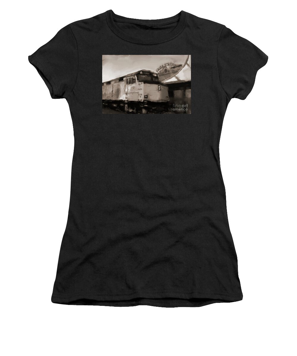 Train Women's T-Shirt featuring the digital art Union Station Train by Dwayne Glapion
