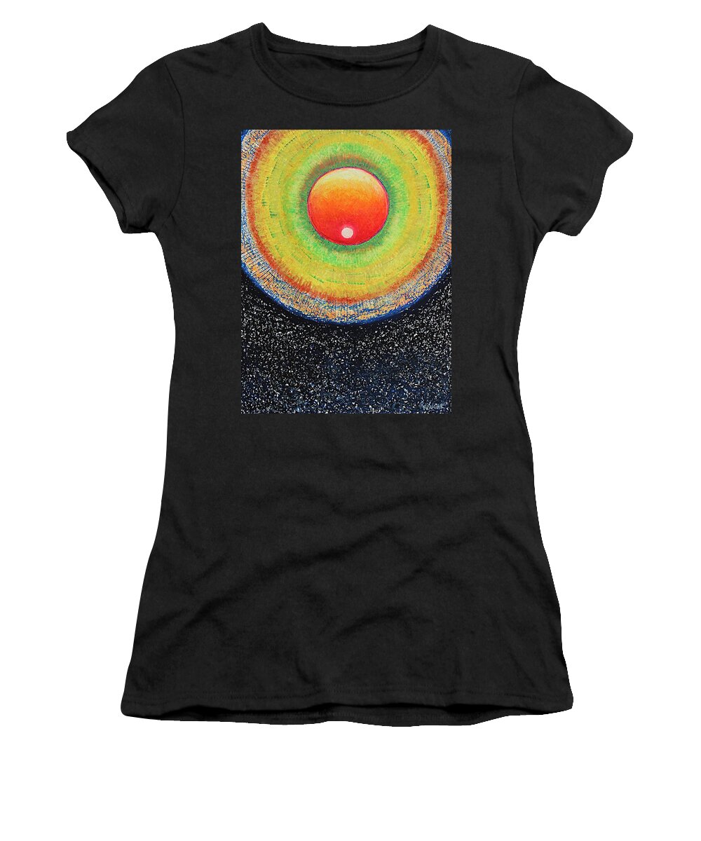 Abstract Women's T-Shirt featuring the pastel Universal Eye in Red by Norma Duch