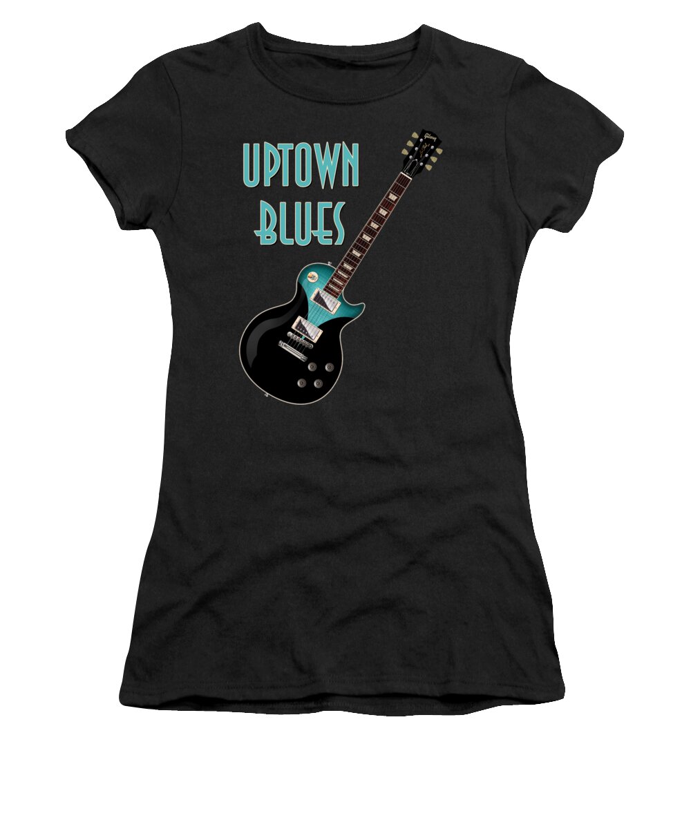 Les Paul Women's T-Shirt featuring the digital art Uptown Blues T-Shirt by WB Johnston