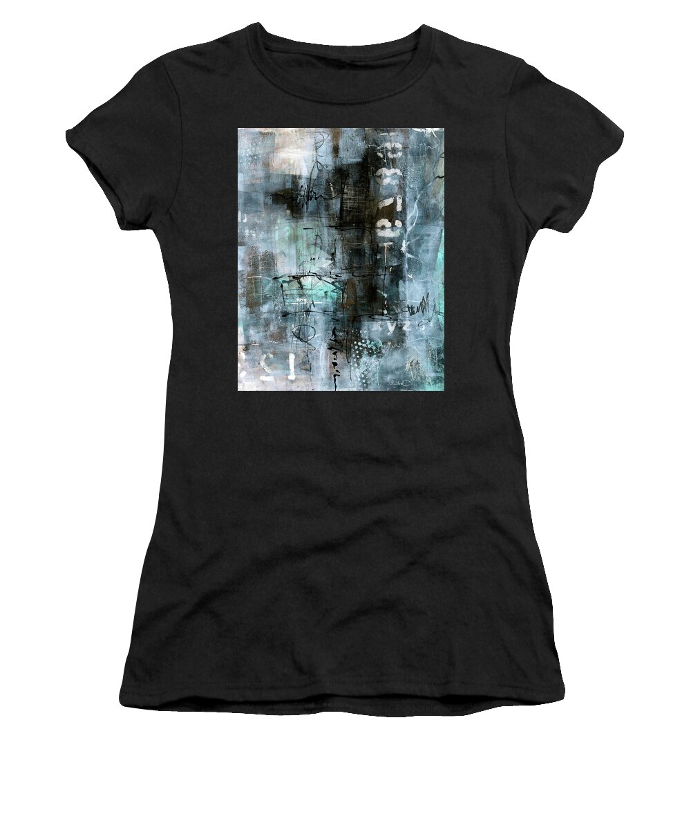 Urban Art Women's T-Shirt featuring the painting Blue Graffiti by Patricia Lintner