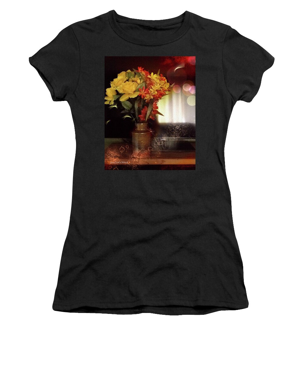 Flowers Women's T-Shirt featuring the photograph Vase of Flowers by Lena Wilhite