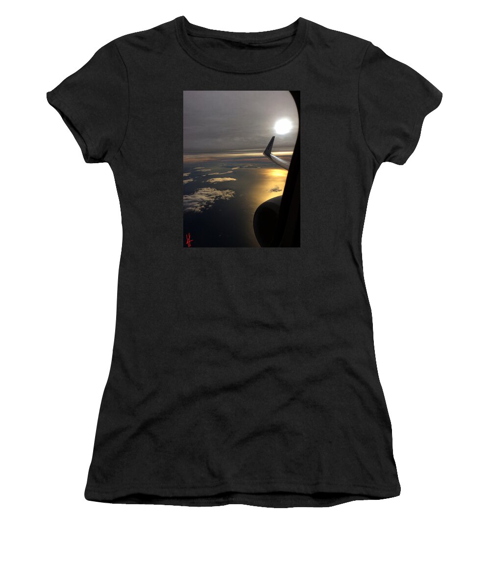 Coletteheraguggenheim Women's T-Shirt featuring the photograph View from Plane by Colette V Hera Guggenheim