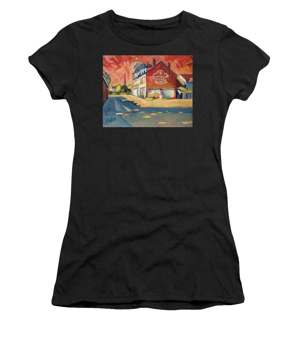 Maastricht Women's T-Shirt featuring the painting View to Radium Maastricht by Nop Briex