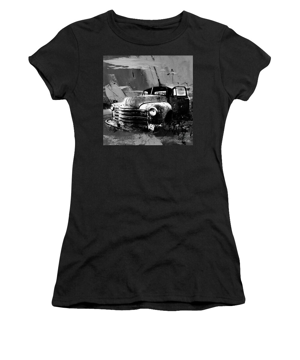 Automotive Women's T-Shirt featuring the painting Vintage car 04 by Gull G