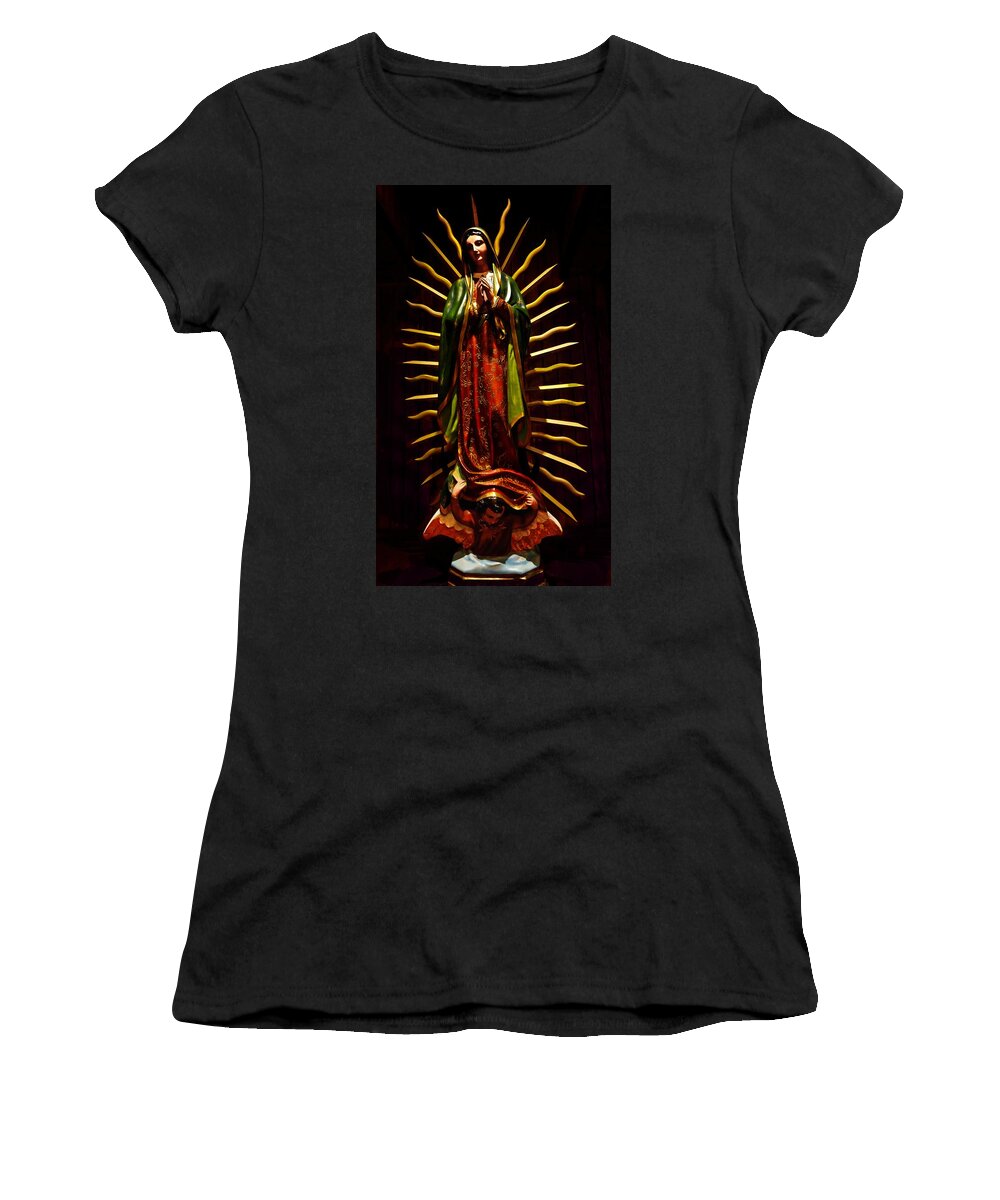 Virgin Of Guadalupe Women's T-Shirt featuring the photograph Virgin of Guadalupe by Joan Reese