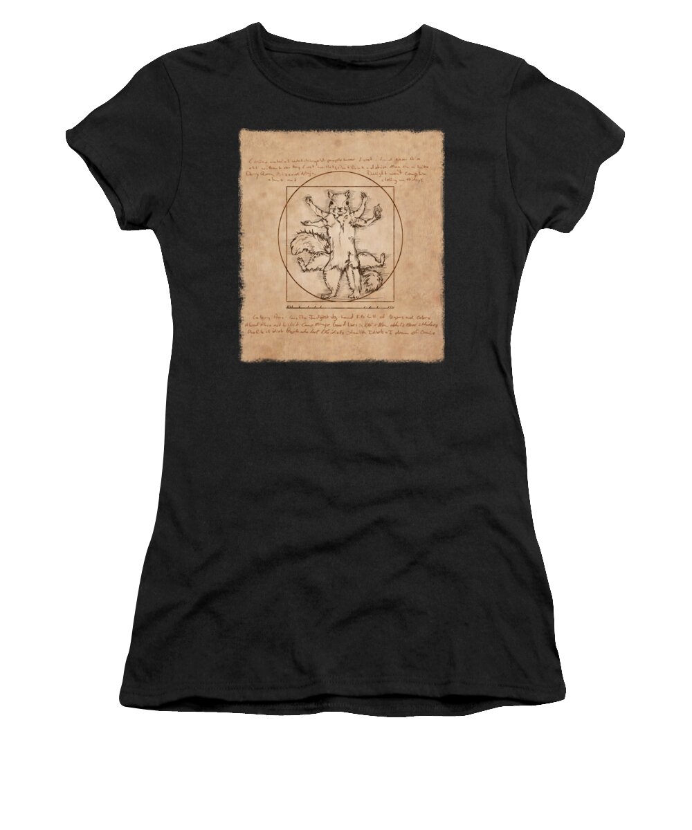 Vitruvian Women's T-Shirt featuring the digital art Vitruvian Squirrel by Katherine Nutt
