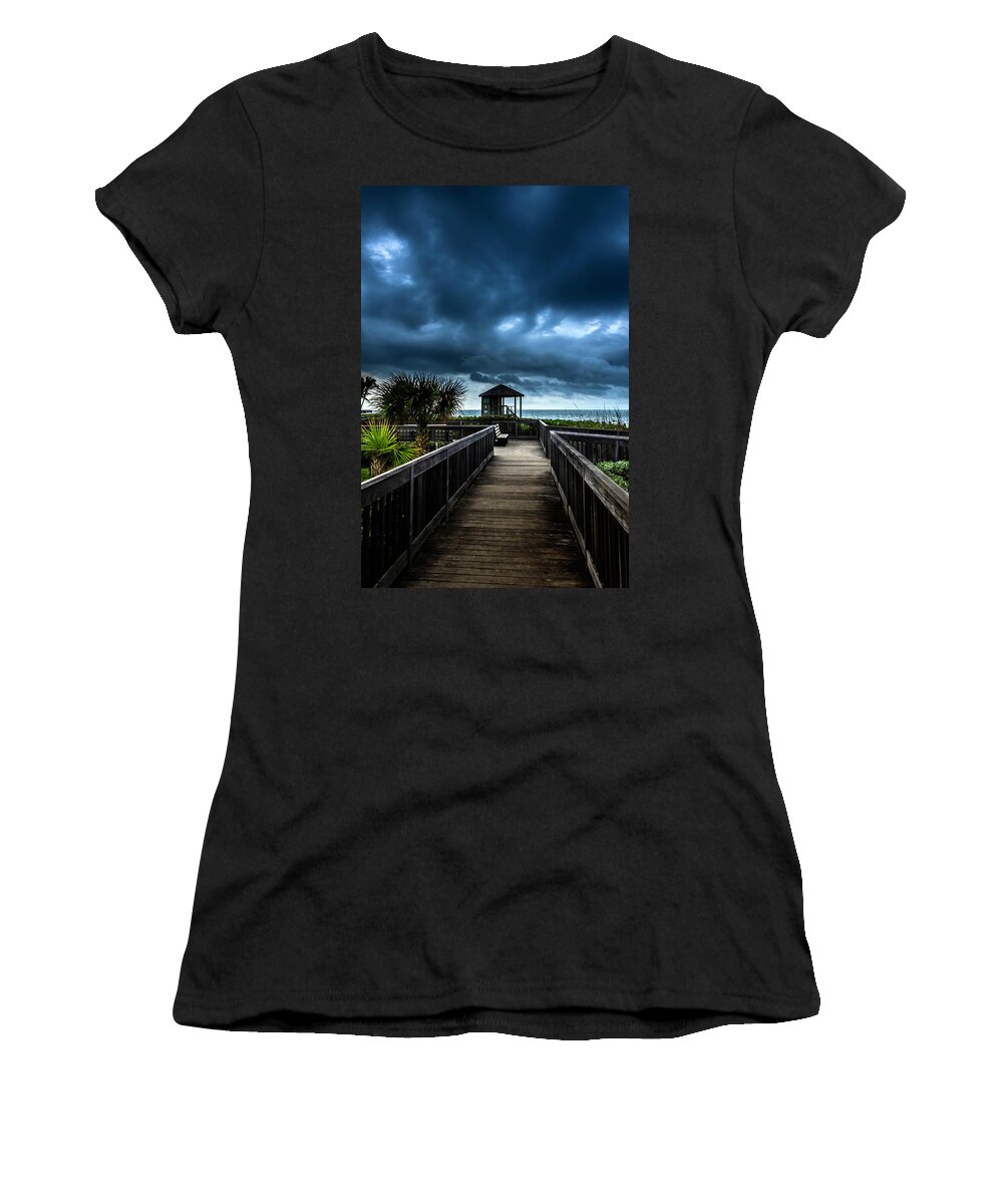 Walkway Women's T-Shirt featuring the photograph Walkway to the beach by Wolfgang Stocker