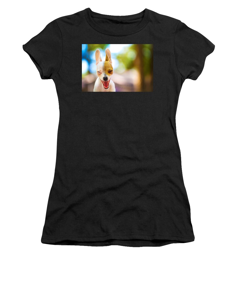 Puppy Women's T-Shirt featuring the photograph Wassup? by TC Morgan