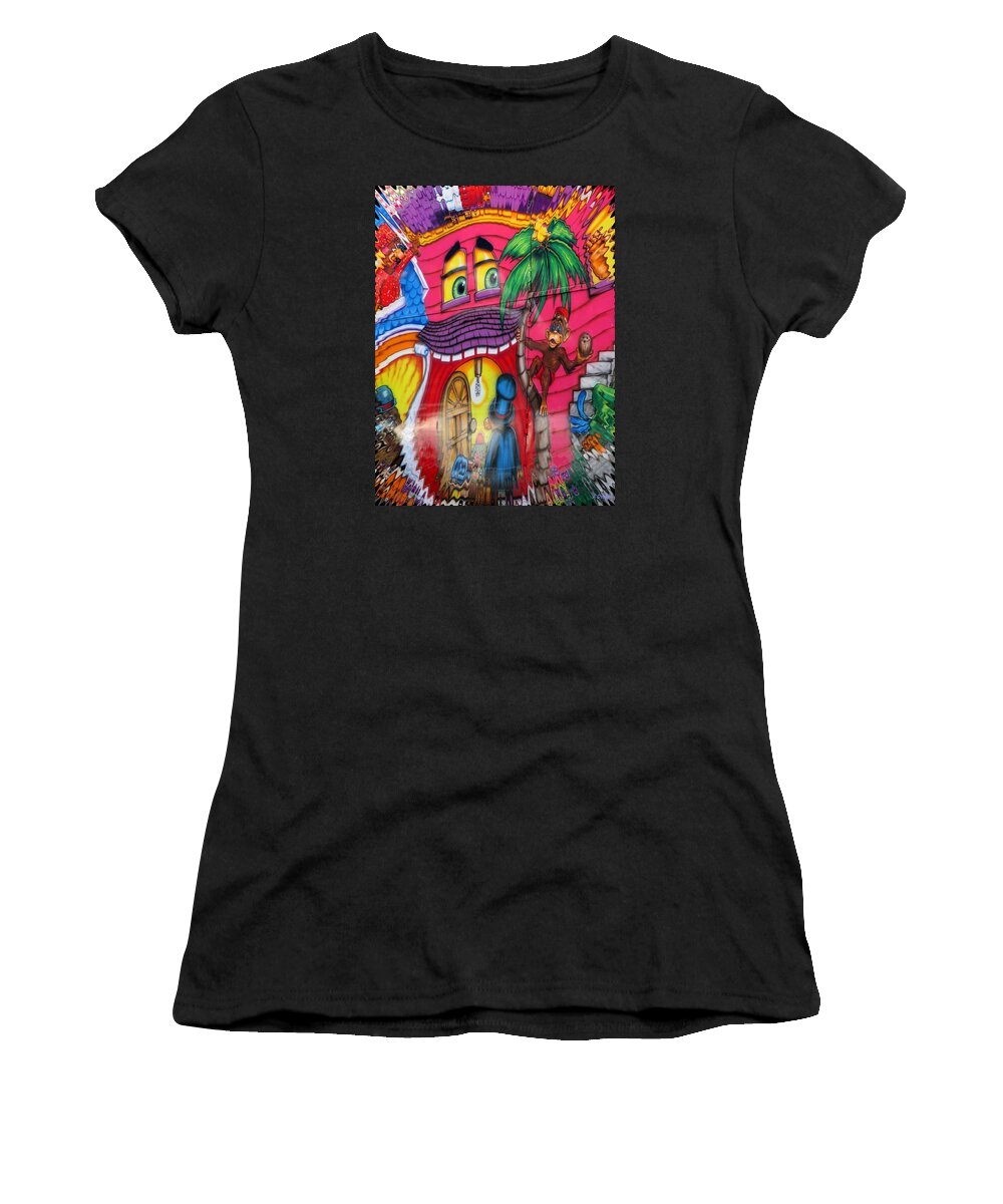 Monkey Women's T-Shirt featuring the digital art Watch Out For The Monkey by Alec Drake