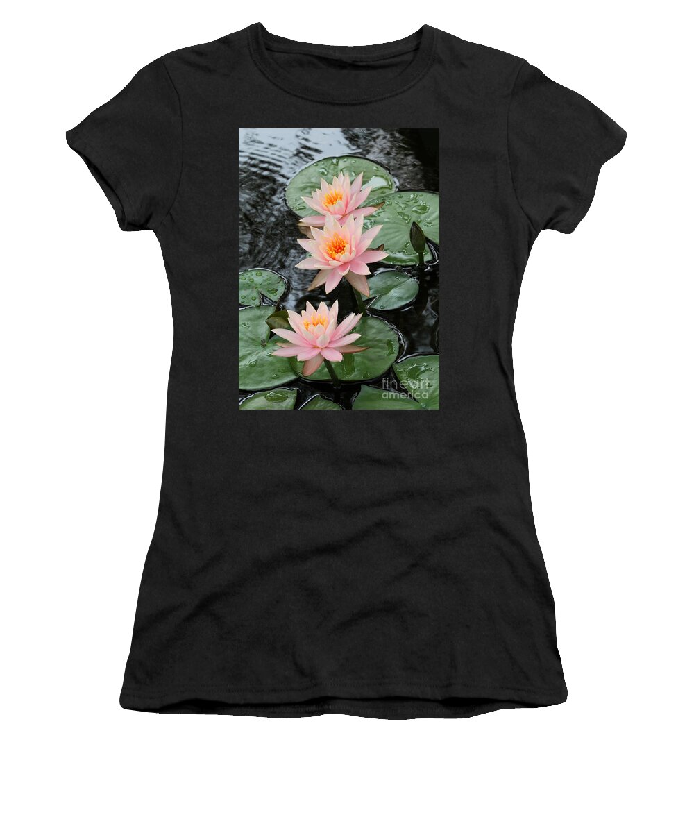 Water Lily Women's T-Shirt featuring the photograph Water Lily Trio by Sabrina L Ryan