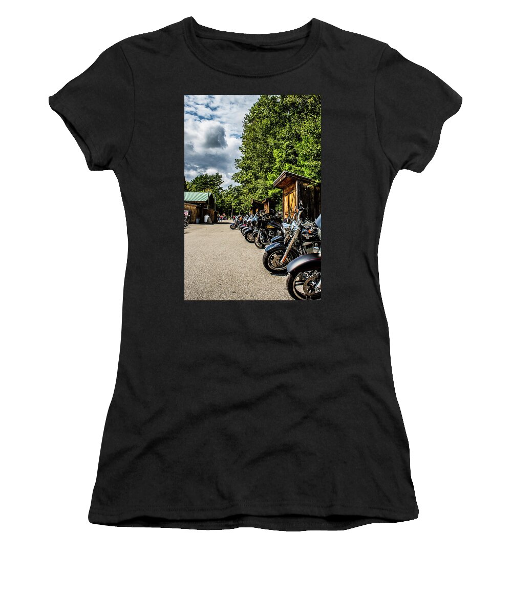 Motorcycles Women's T-Shirt featuring the photograph We Have Arrived by DiGiovanni Photography