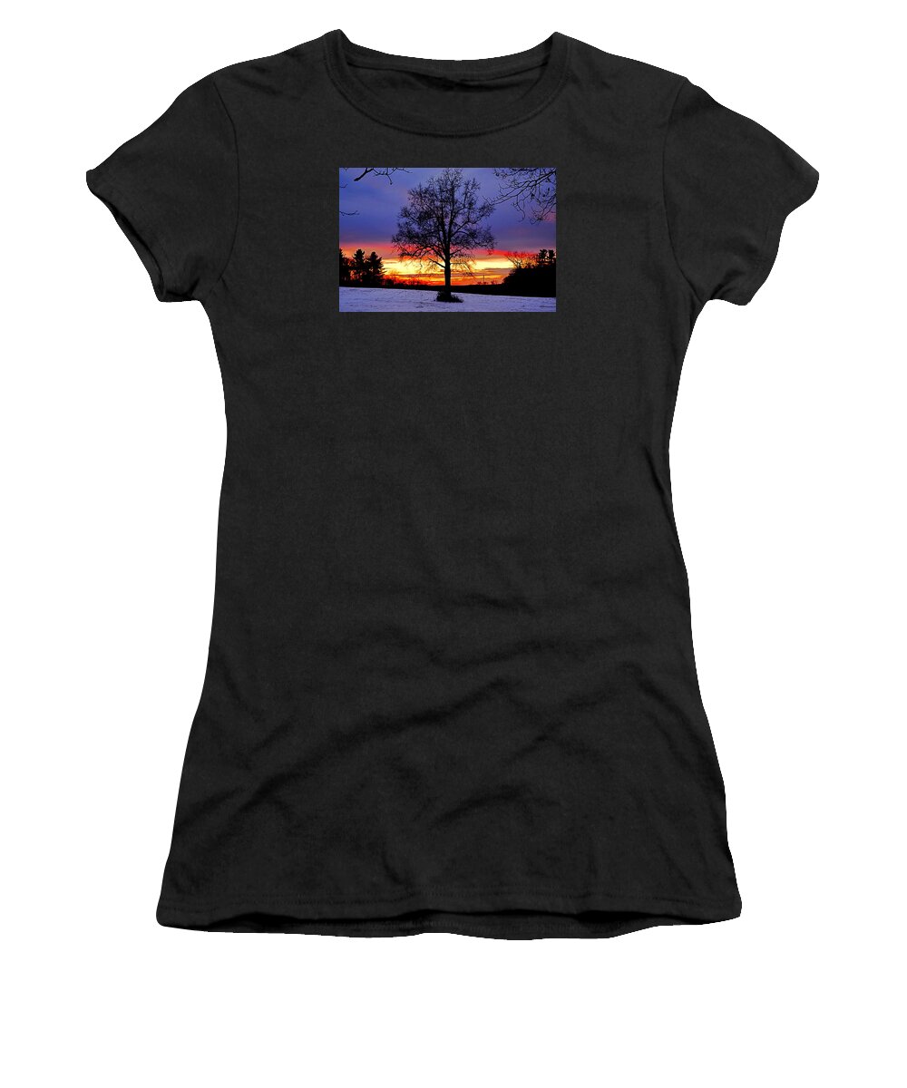 Sunset Women's T-Shirt featuring the photograph West by Dani McEvoy