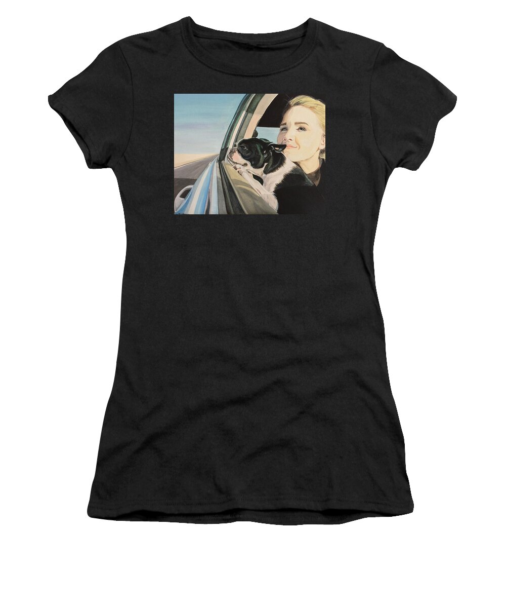 Boston Women's T-Shirt featuring the painting What Lies Beyond by Sonja Jones