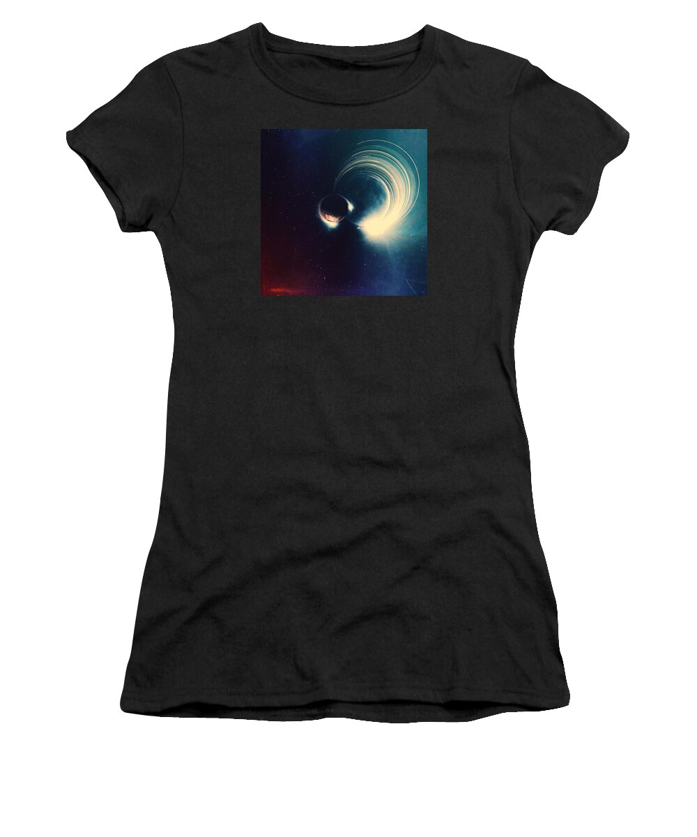 Space Women's T-Shirt featuring the photograph When Our Worlds Collide by Bob Hedlund
