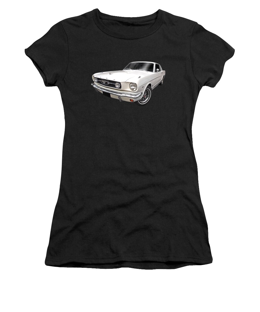 Mustang Women's T-Shirt featuring the photograph White 1966 Mustang by Gill Billington