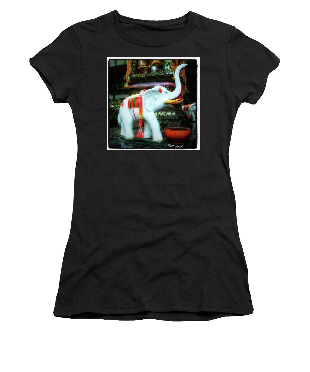 Elephantart Women's T-Shirt featuring the photograph White Elephant. Meaning A Big Expensive by Mr Photojimsf