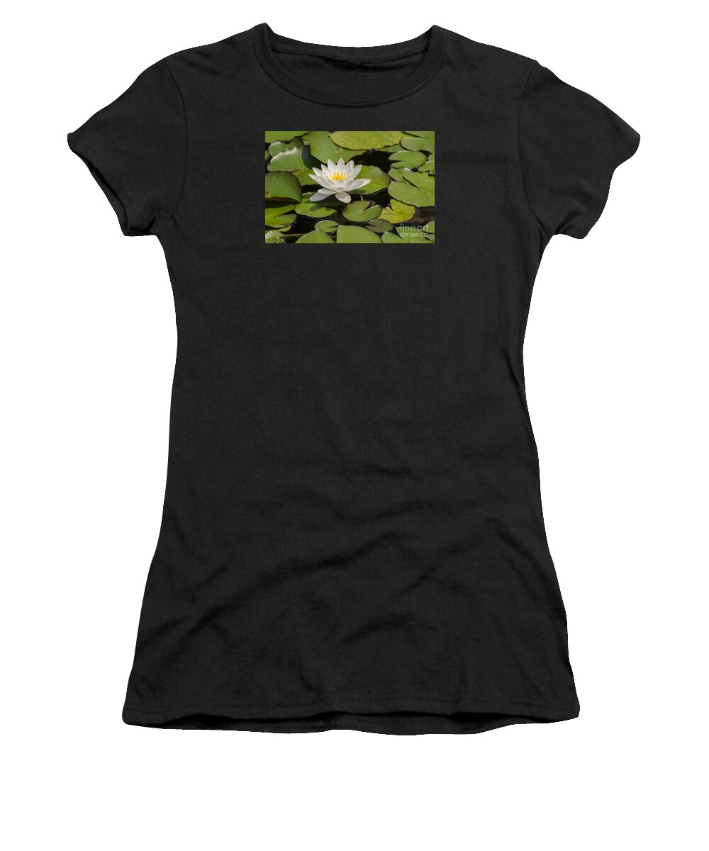 Lilypads Women's T-Shirt featuring the photograph White Lotus Flower by JT Lewis