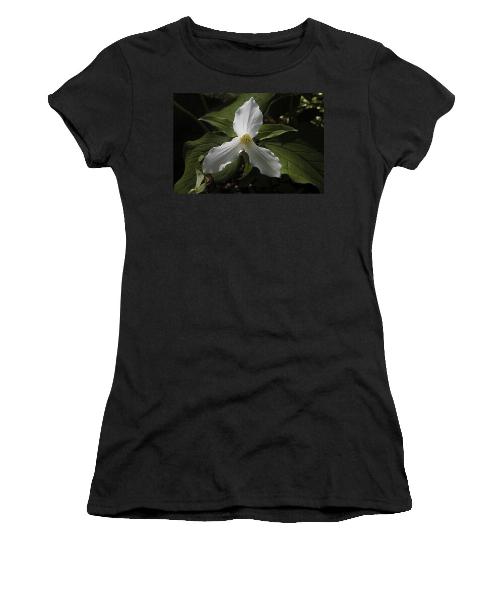 Flower Women's T-Shirt featuring the photograph White Trillium by Nancy Griswold
