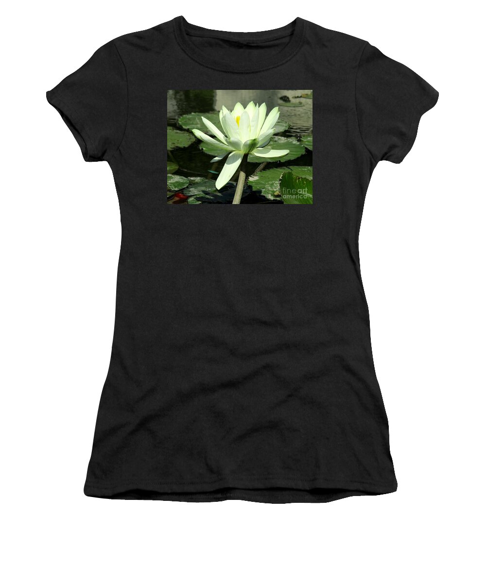 White Water Lilly Women's T-Shirt featuring the photograph White Water Lily 1 by Randall Weidner