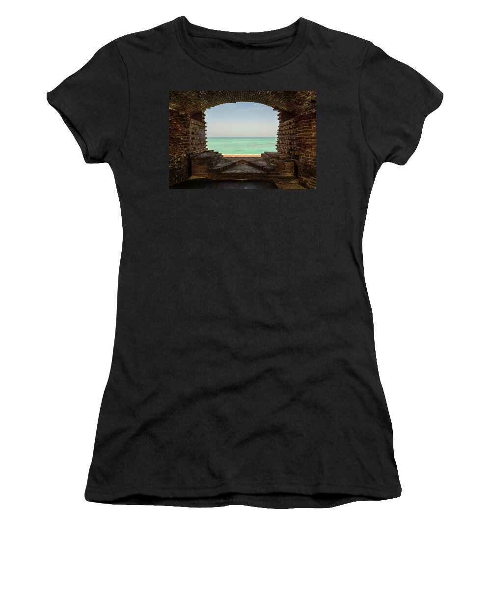 Dry Tortugas Women's T-Shirt featuring the photograph Window on the Gulf by Kristopher Schoenleber
