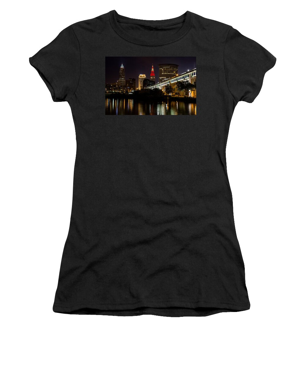 Sports Women's T-Shirt featuring the photograph Wine And Gold In Cleveland by Dale Kincaid