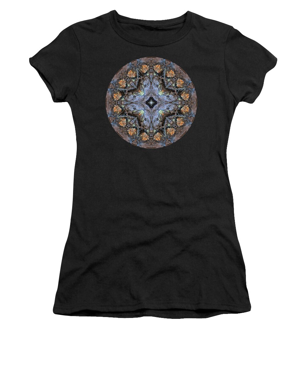 Mandala Women's T-Shirt featuring the digital art Winged Creatures in a Star Kaleidoscope #1 by Julia L Wright