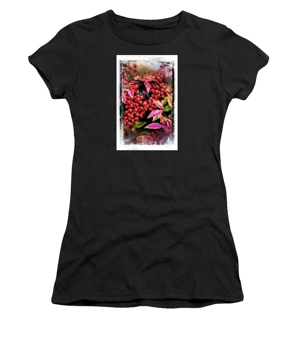 Berries Women's T-Shirt featuring the photograph Winter Berries by Ches Black