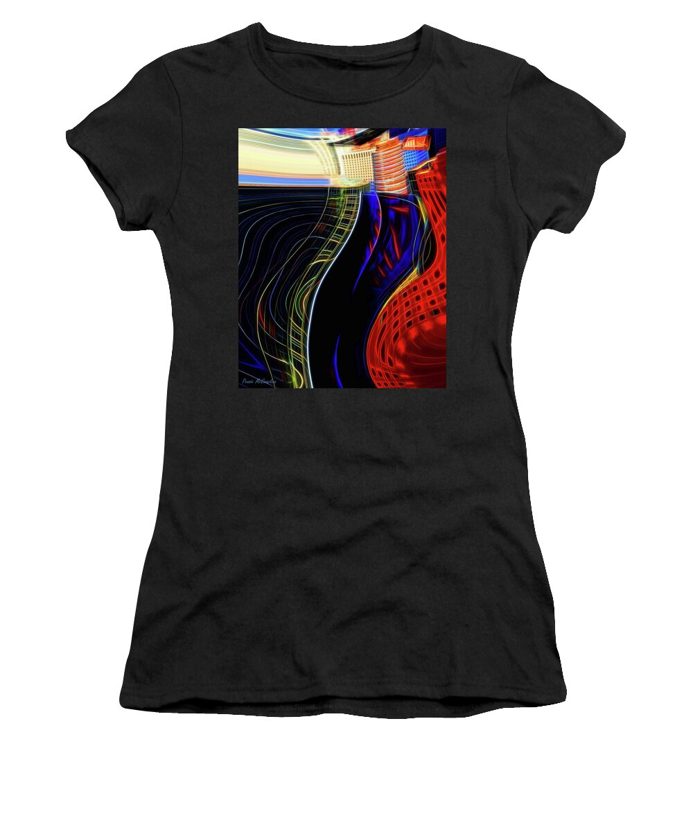 Monitor Women's T-Shirt featuring the mixed media Wireless Wave by Pennie McCracken