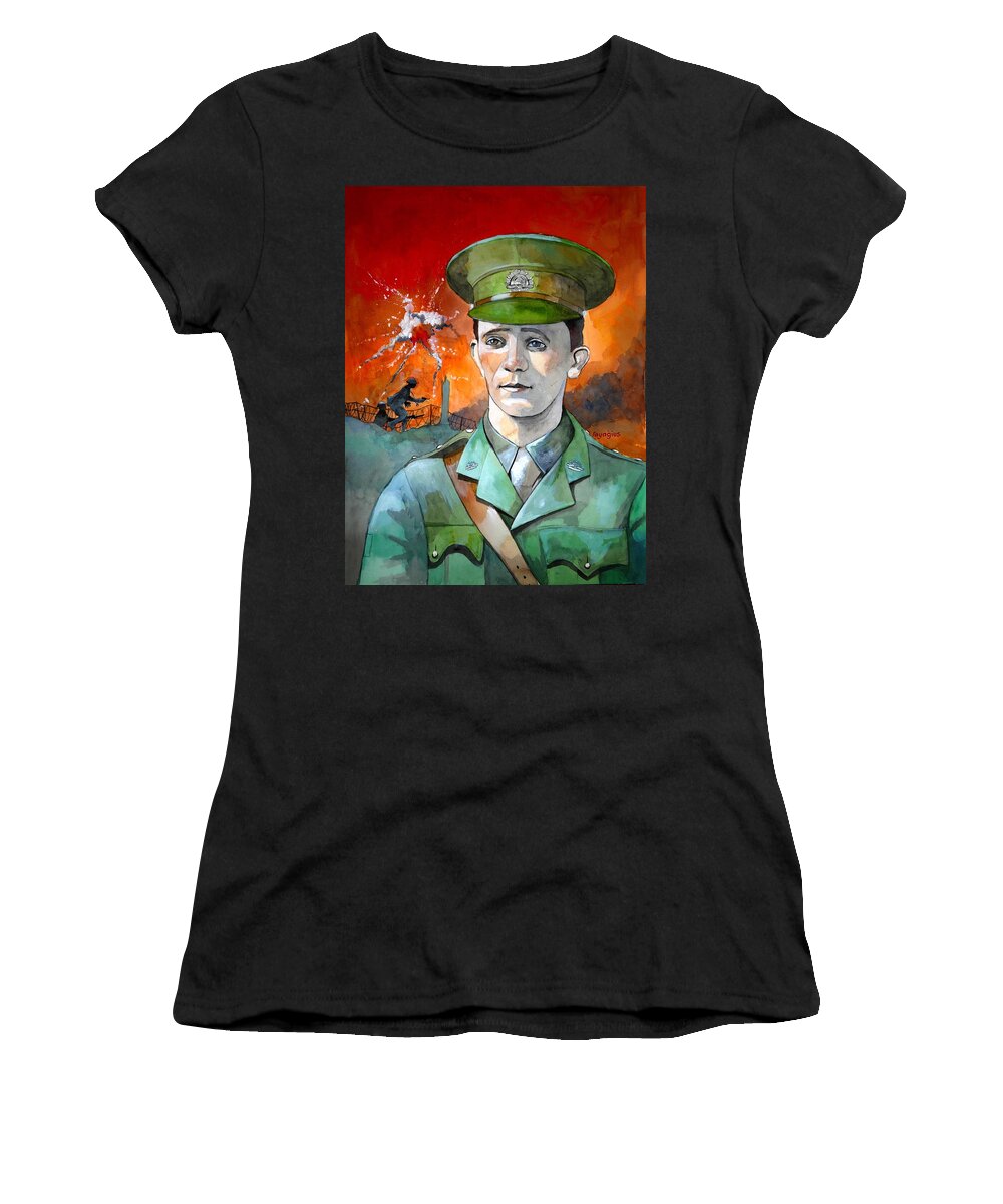 Wwi Women's T-Shirt featuring the painting W.J. Symons VC by Ray Agius