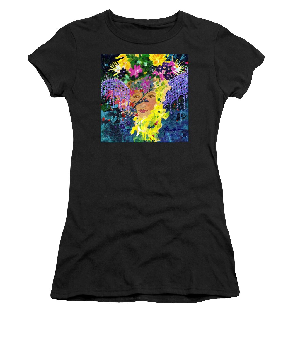 Fantasy Women's T-Shirt featuring the painting Wood Nymph by Adele Bower