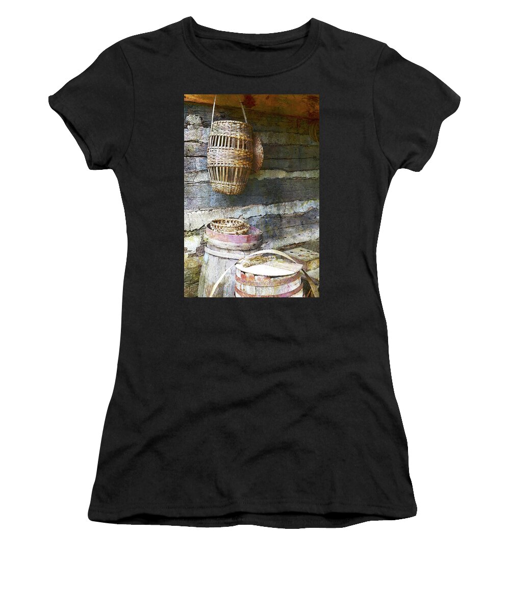 Barn Women's T-Shirt featuring the photograph Woven Wood and Stone by Char Szabo-Perricelli