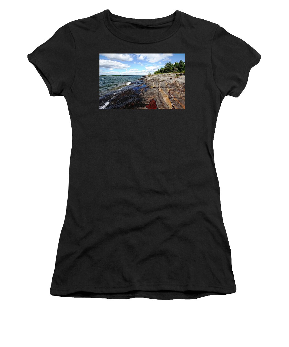 Wreck Island Women's T-Shirt featuring the photograph Wreck Island Shore IX by Debbie Oppermann