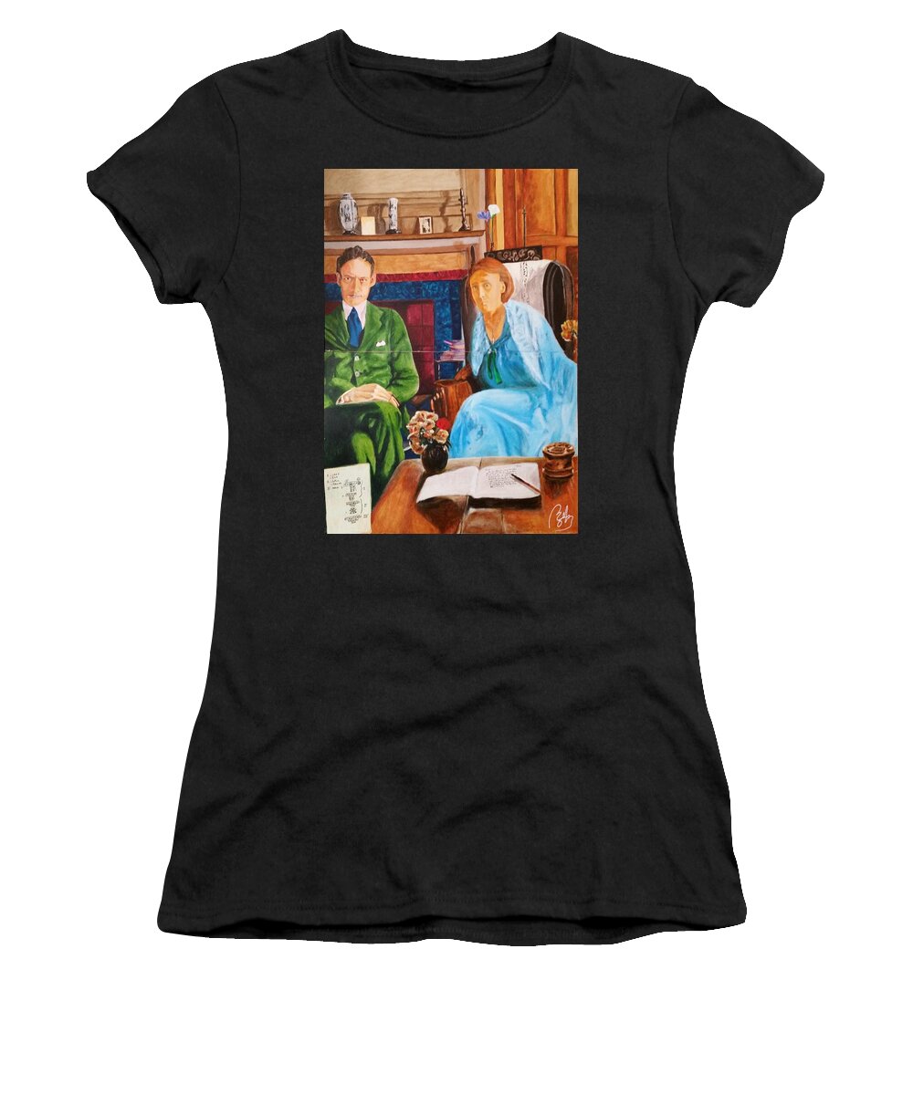 Poetry Women's T-Shirt featuring the painting Writers I by Bachmors Artist