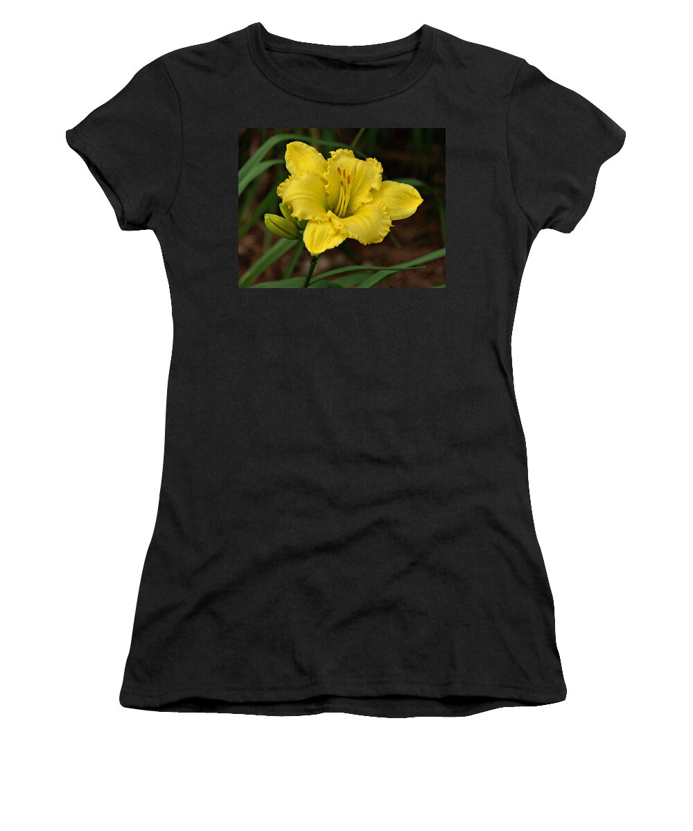 Daylilies Women's T-Shirt featuring the photograph Yellow Daylily by Sandy Keeton