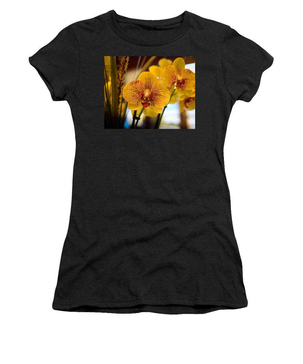 Orchid Women's T-Shirt featuring the photograph Yellow Orchis by Lora Lee Chapman