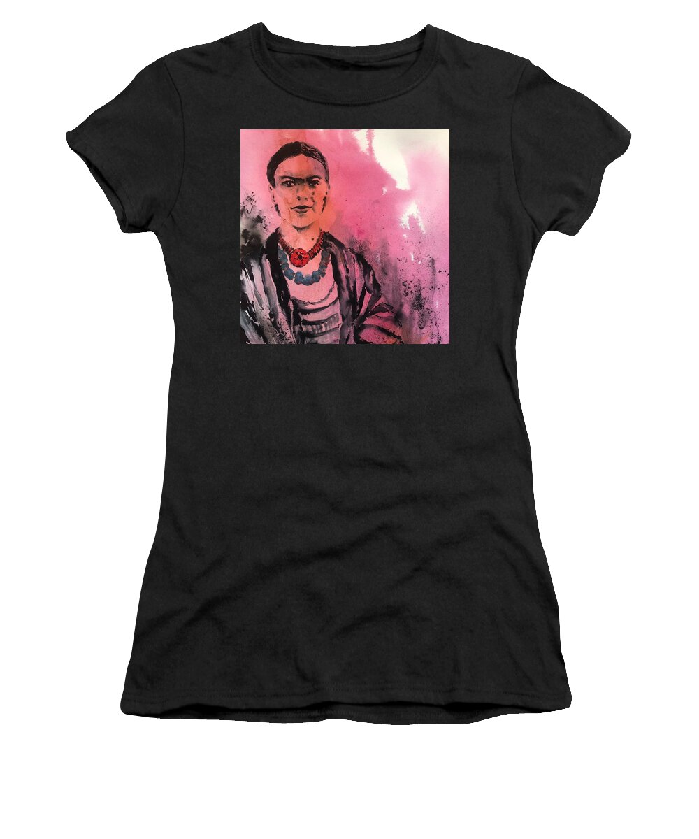  Women's T-Shirt featuring the painting Younq Frida by Tara Moorman