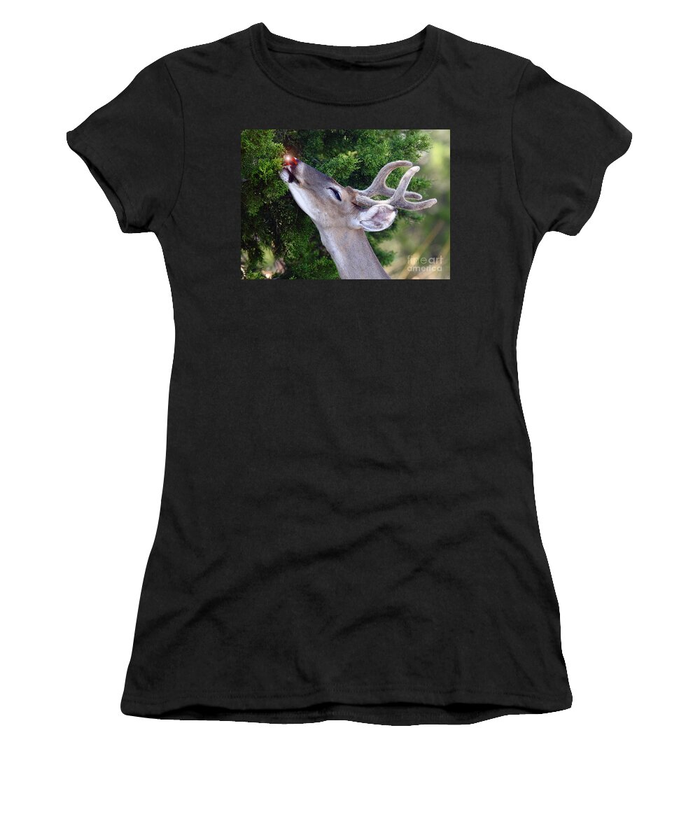 Christmas Women's T-Shirt featuring the photograph Your Nose So Bright by Robert Frederick
