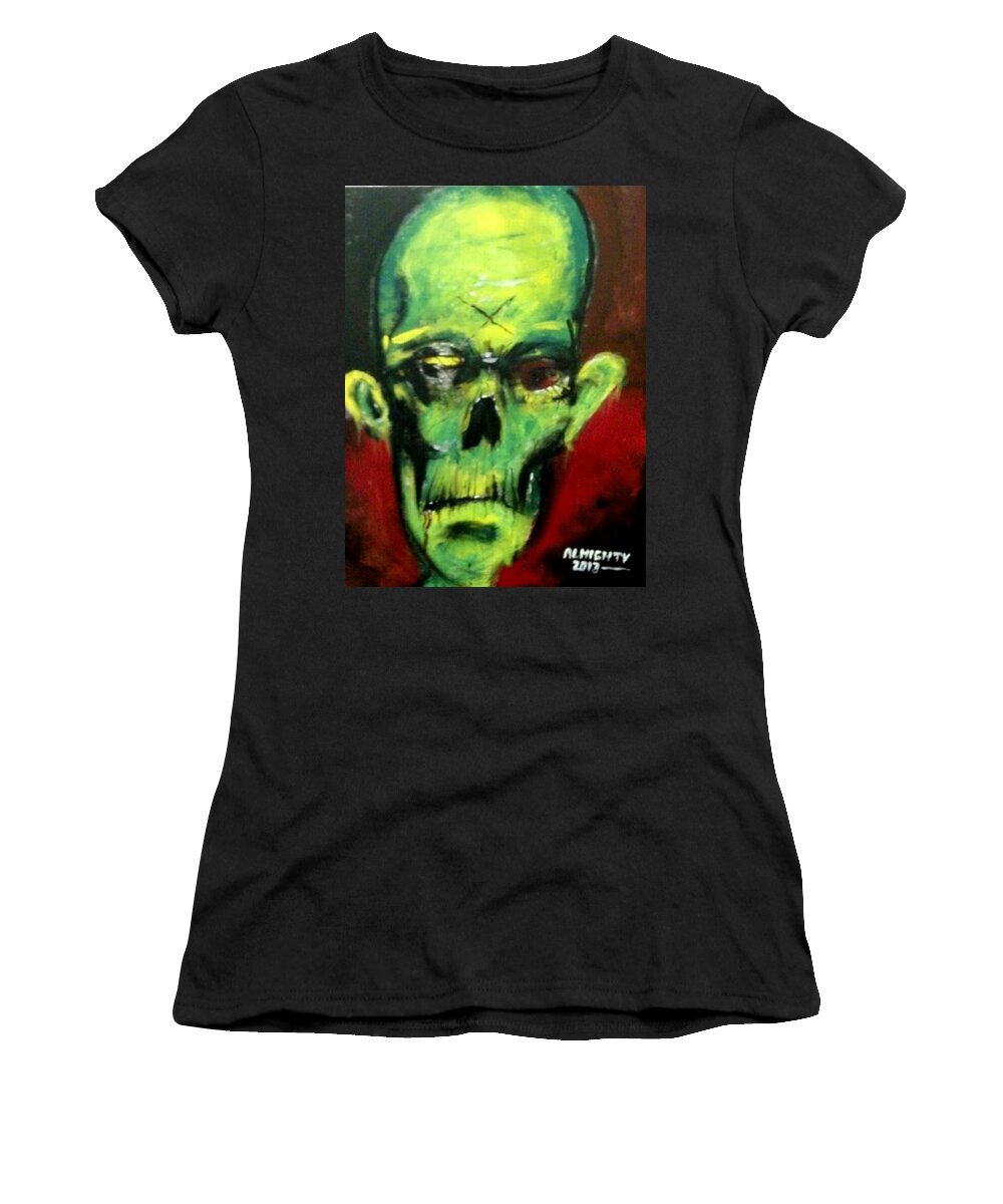 Zombie Women's T-Shirt featuring the painting Zombie by Ryan Almighty
