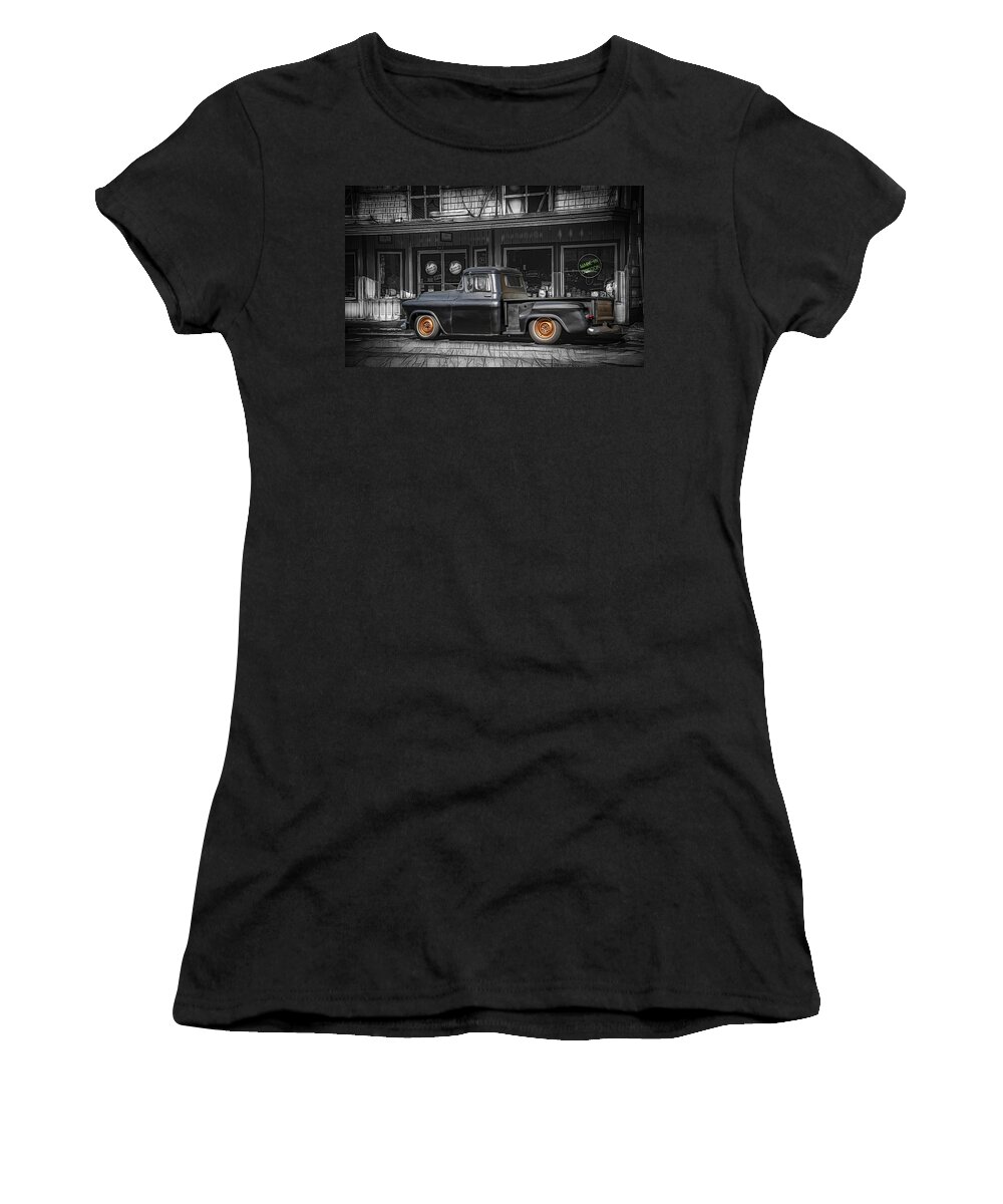 Chevorlet Women's T-Shirt featuring the pastel Black With Copper by Bill Posner