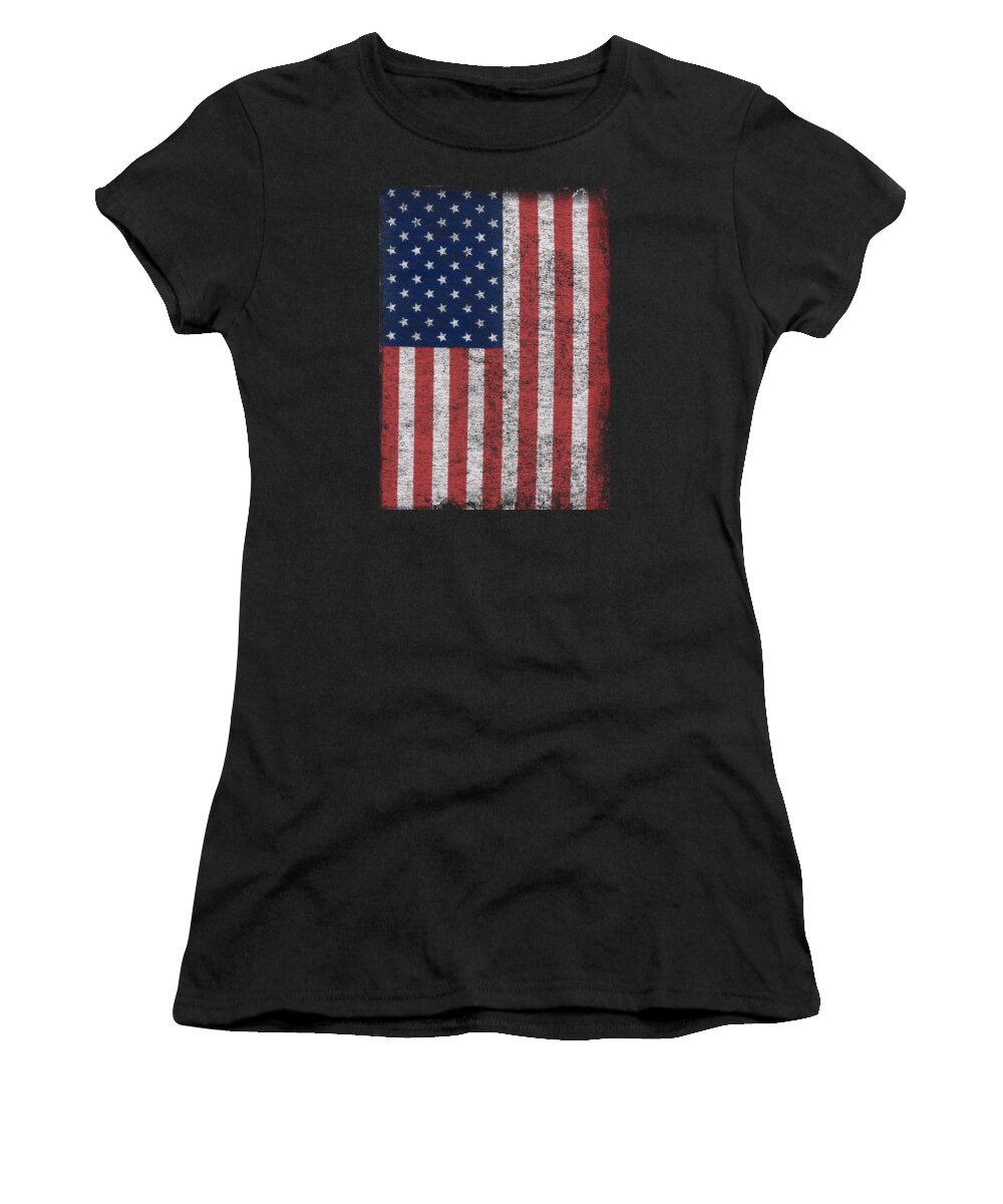 Patriotic Women's T-Shirt featuring the digital art Distressed US Flag #1 by Flippin Sweet Gear