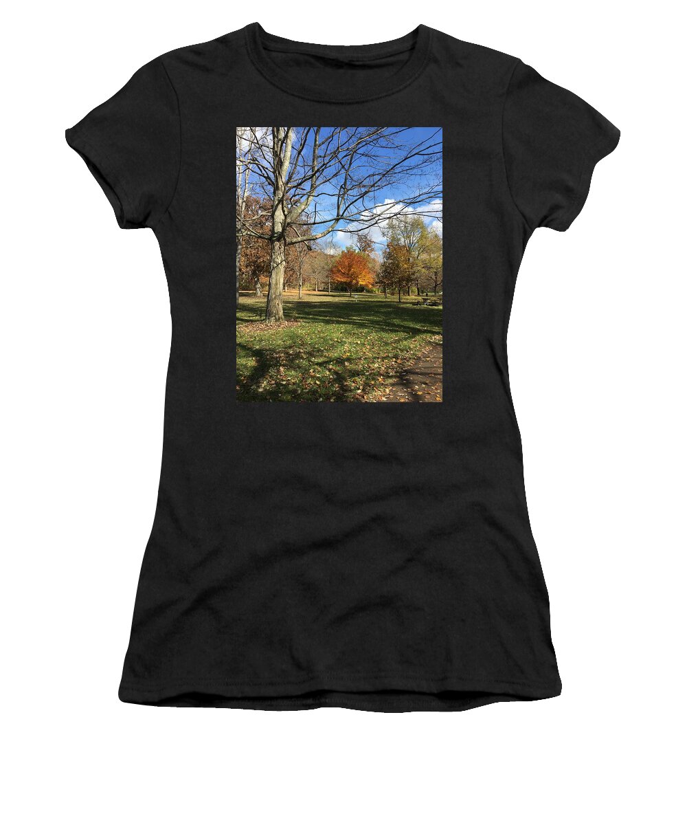 Blue Sky Women's T-Shirt featuring the photograph Fall Season #1 by Eric Switzer