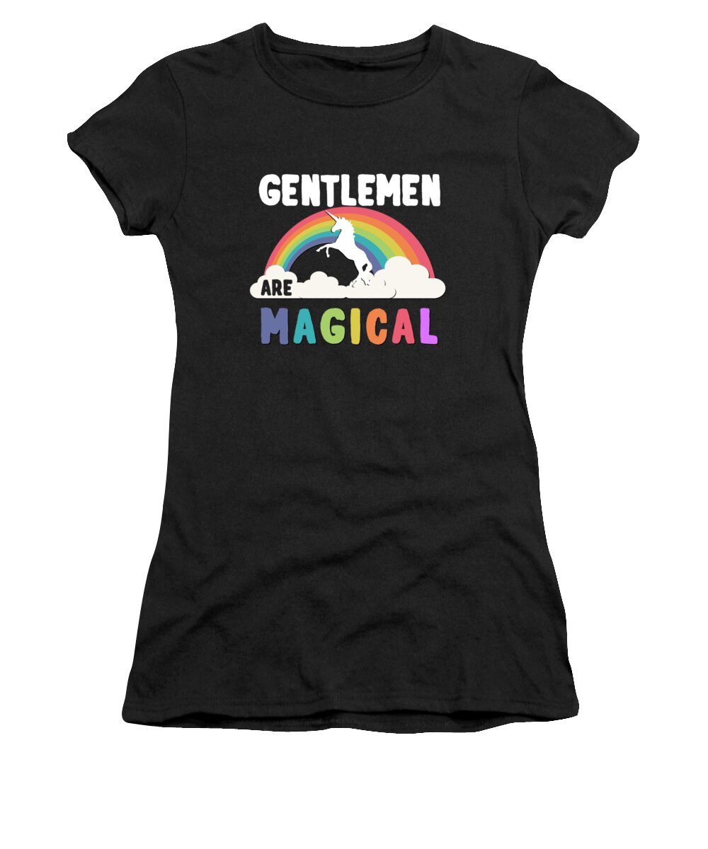 Unicorn Women's T-Shirt featuring the digital art Gentlemen Are Magical #1 by Flippin Sweet Gear