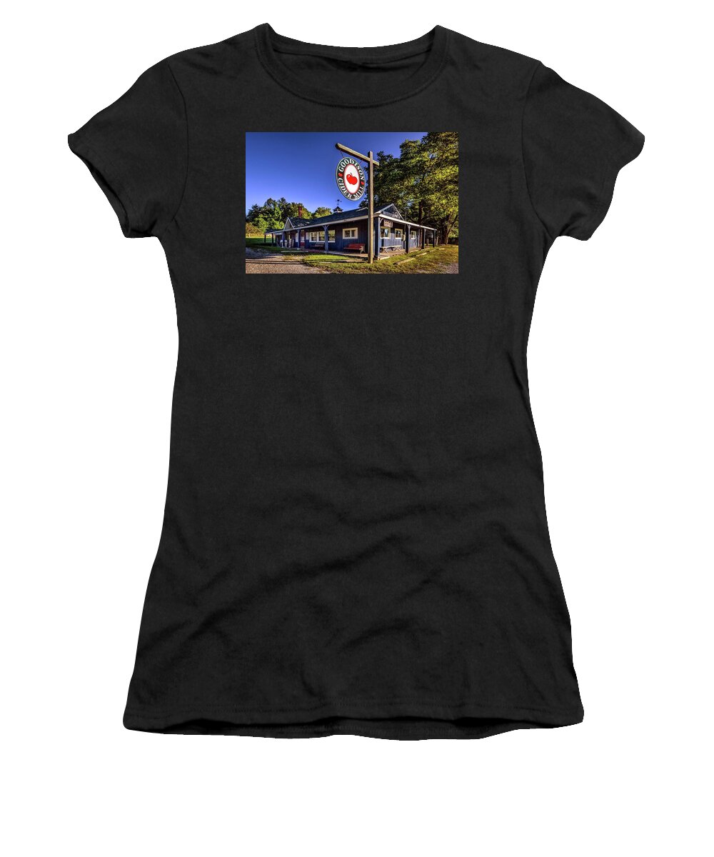 Rochester Women's T-Shirt featuring the digital art Goodison Cider Mill DSC_0738 #1 by Michael Thomas