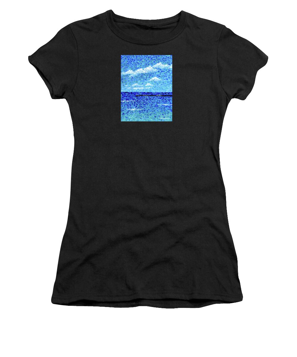 Hilo Women's T-Shirt featuring the painting Hilo Bay Breakwater by Diane Thornton